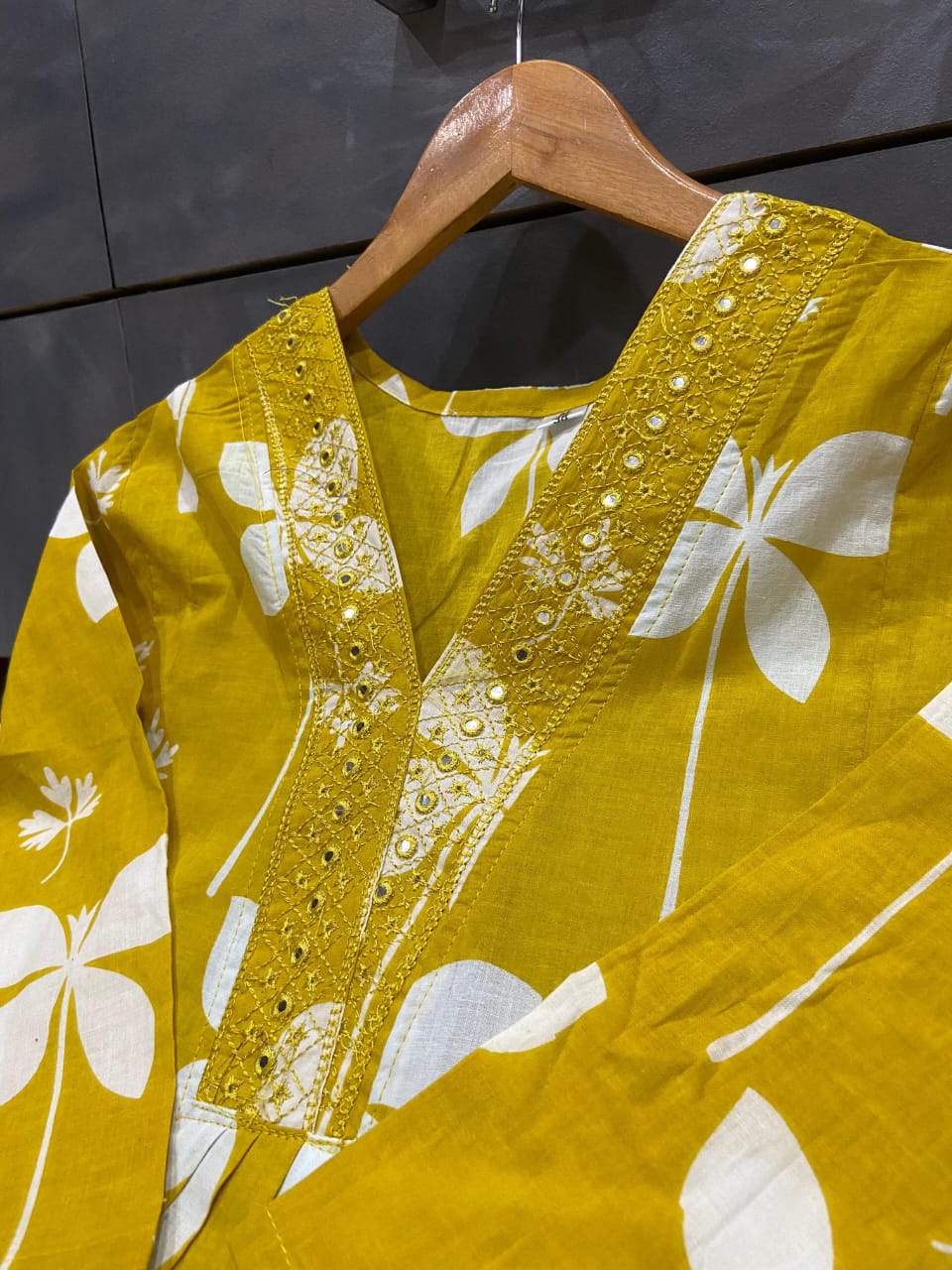 Beautiful Pure Cotton Fabric Printed A Line Kurti