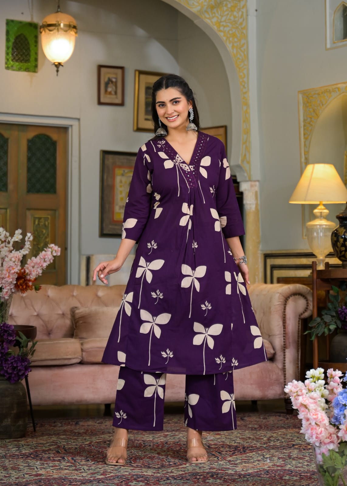 Beautiful Pure Cotton Fabric Printed A Line Kurti