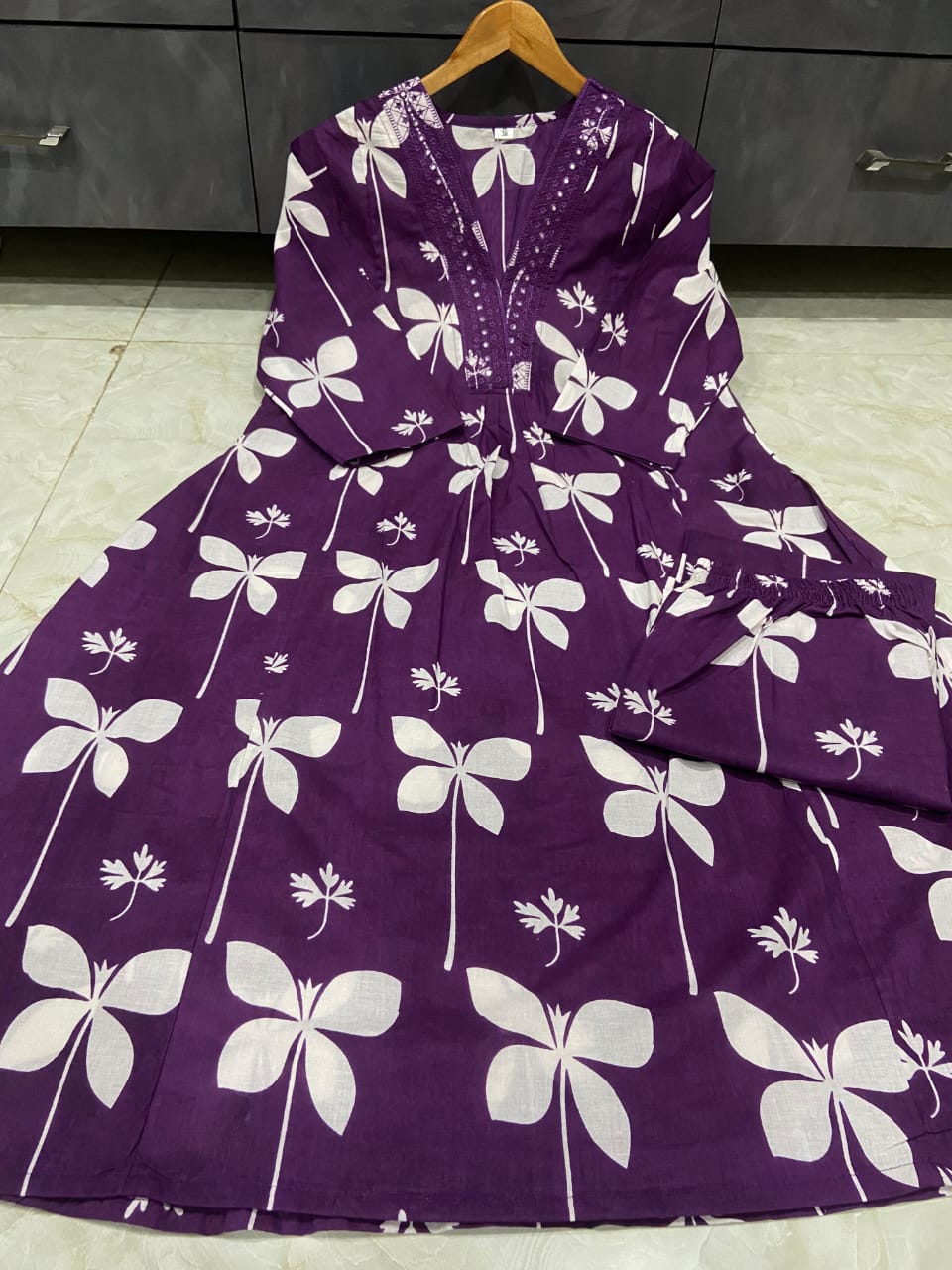 Beautiful Pure Cotton Fabric Printed A Line Kurti