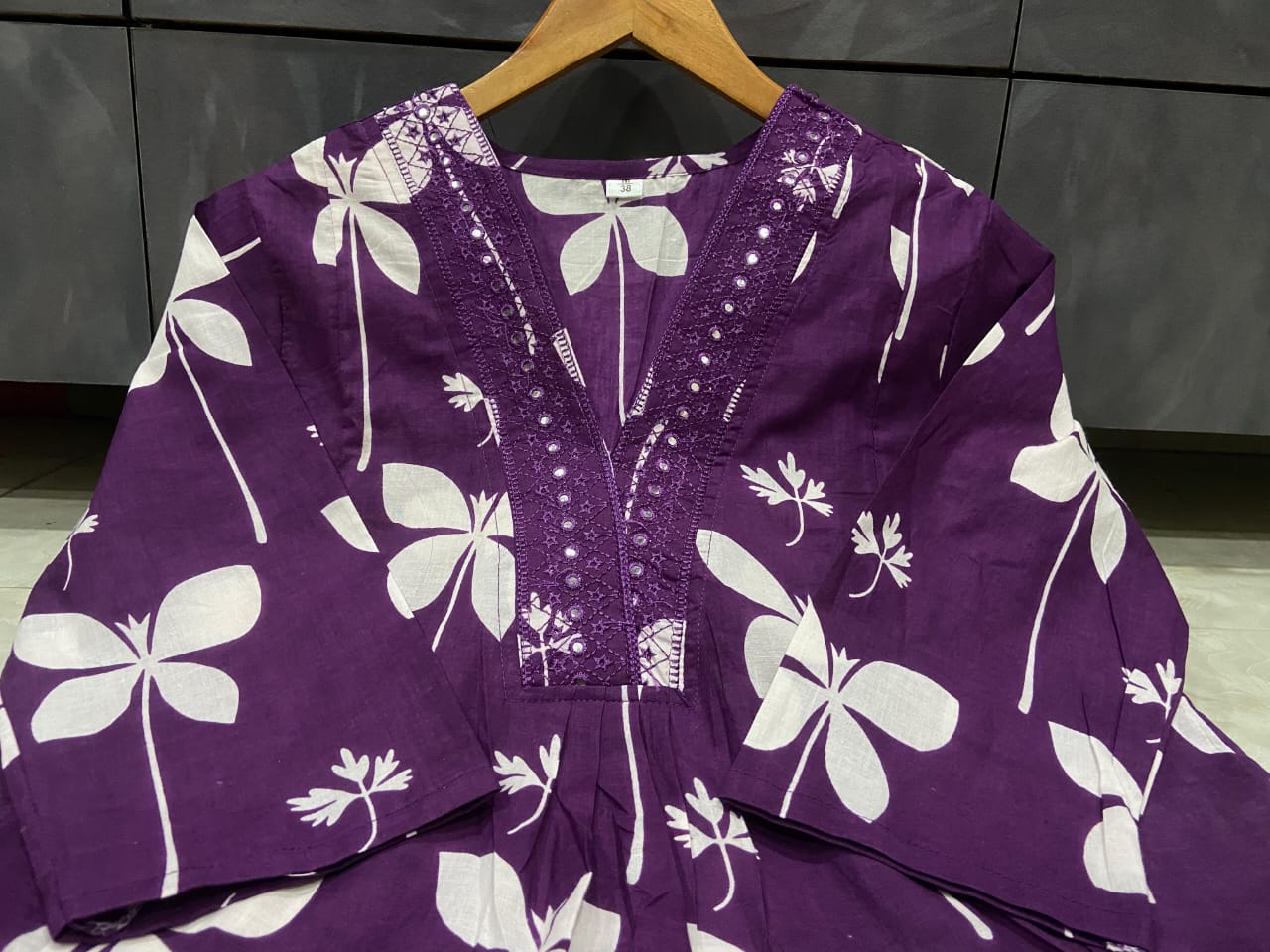 Beautiful Pure Cotton Fabric Printed A Line Kurti