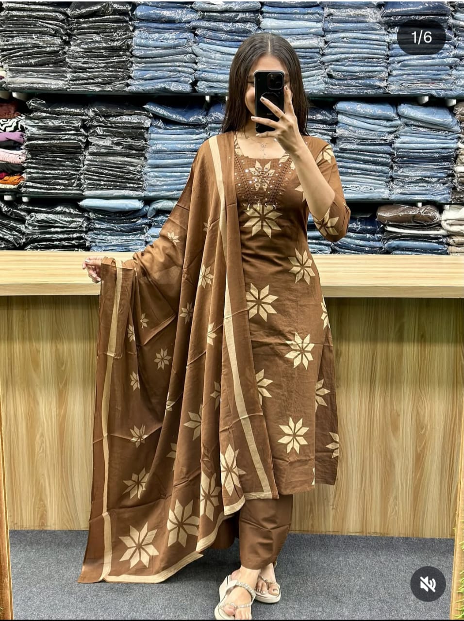 Cotton Kurti, plazzo with dupatta