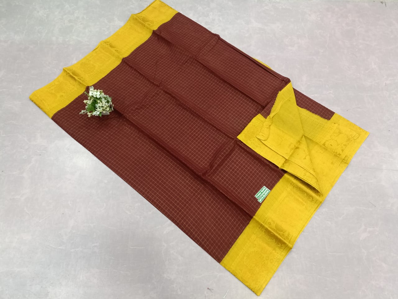 Gold & Silver zari check soft cotton sarees