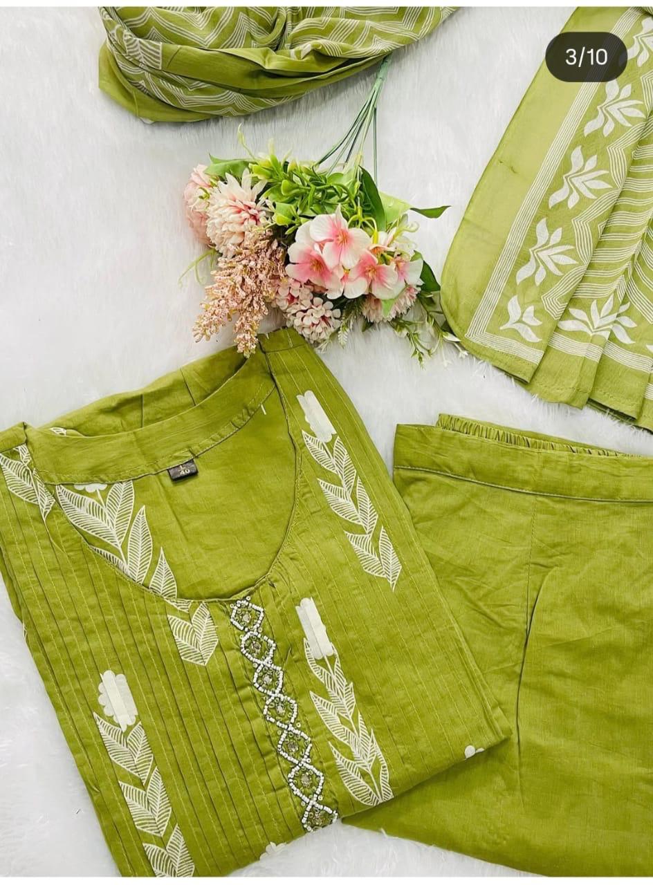 Anarkali kurta set with Cotton Pant & Malmal Dupatta