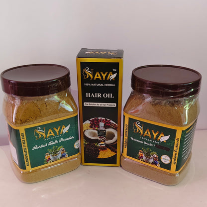 Shikakai 250gm + Nalangu Maavu 250gm + Hair Oil 100ml