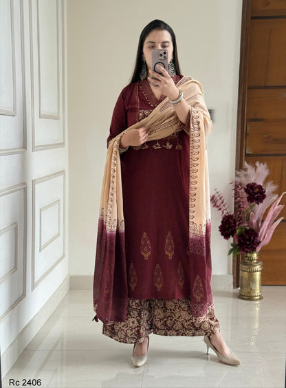 Handloom Cotton kurta with beautiful katha mirror work