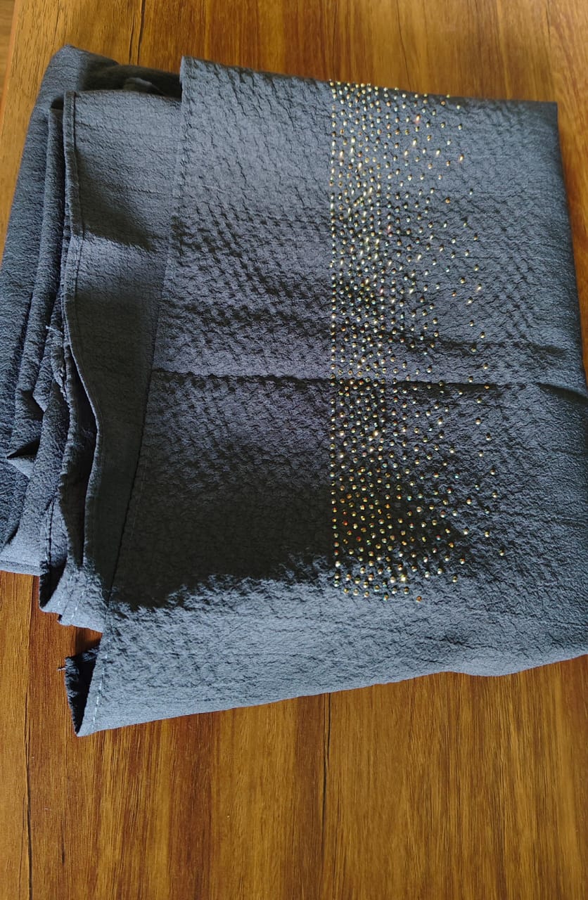 Chiffon bubble pallu diamond Hijab