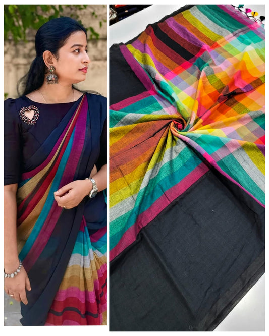 Rainbow Mulcotton Sarees
