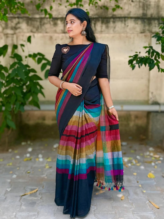 Rainbow Mulcotton Sarees