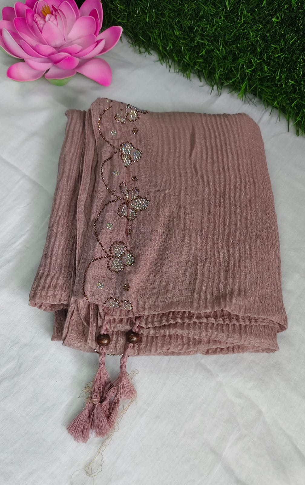 Imported premium cotton pleated hijab