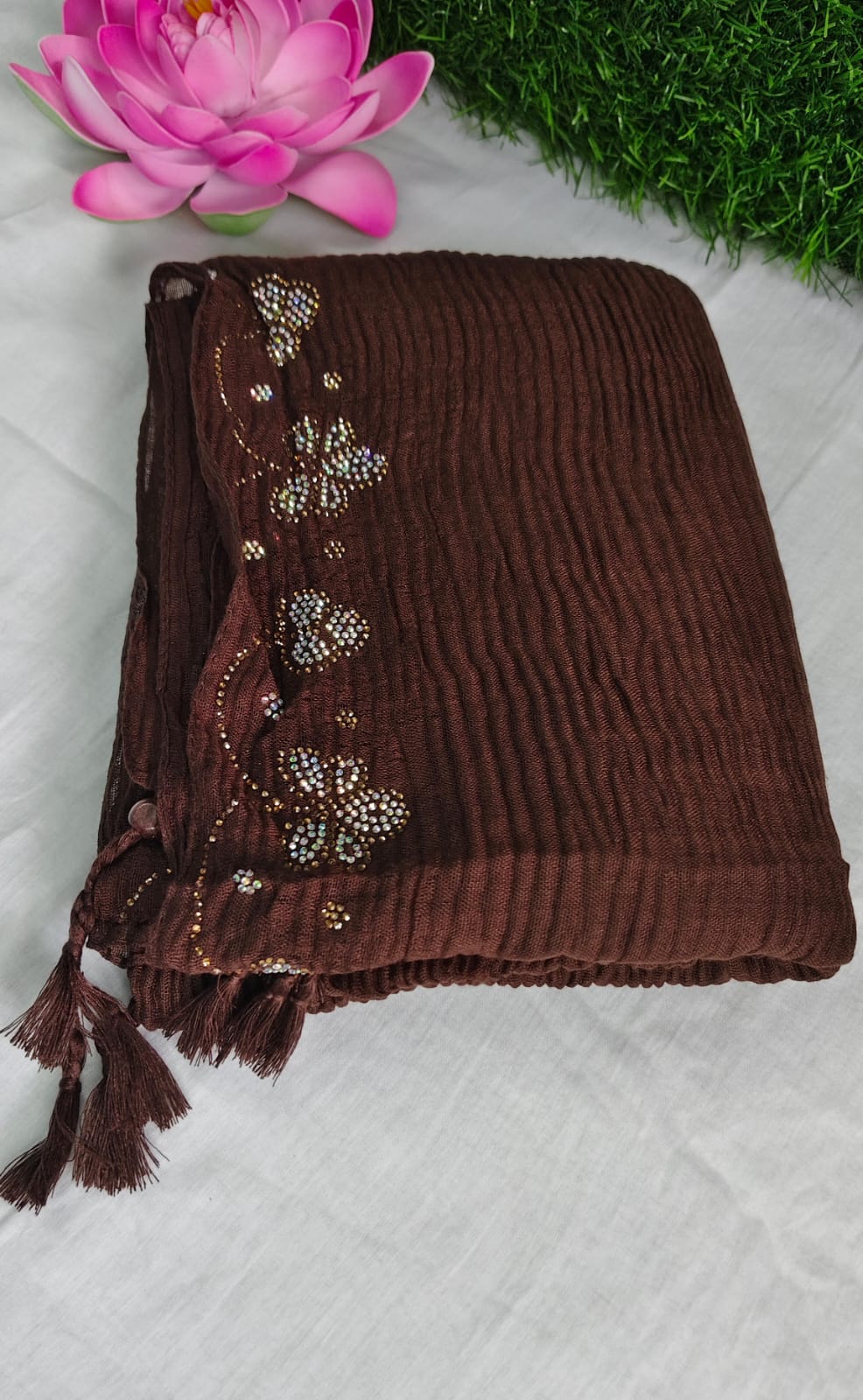 Imported premium cotton pleated hijab