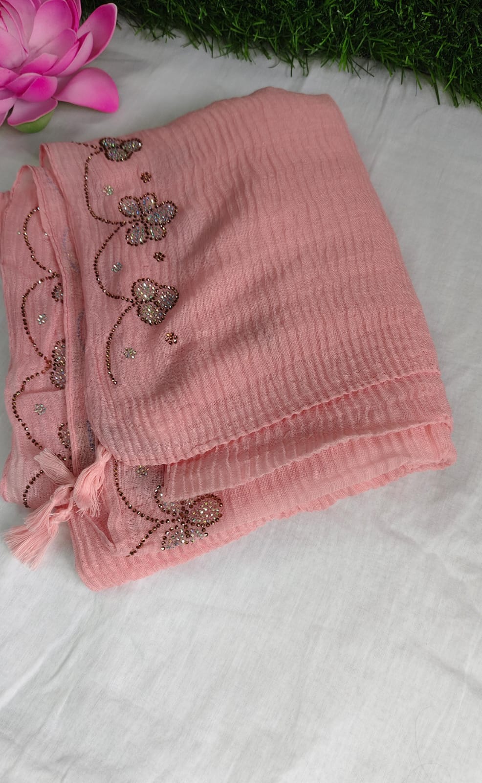 Imported premium cotton pleated hijab