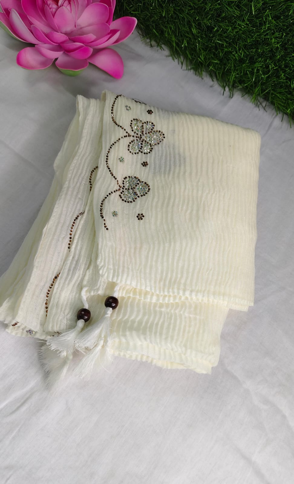 Imported premium cotton pleated hijab