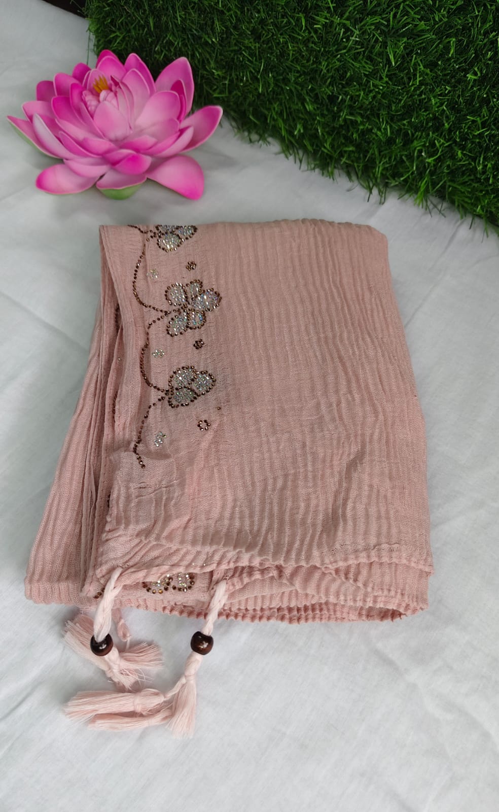 Imported premium cotton pleated hijab