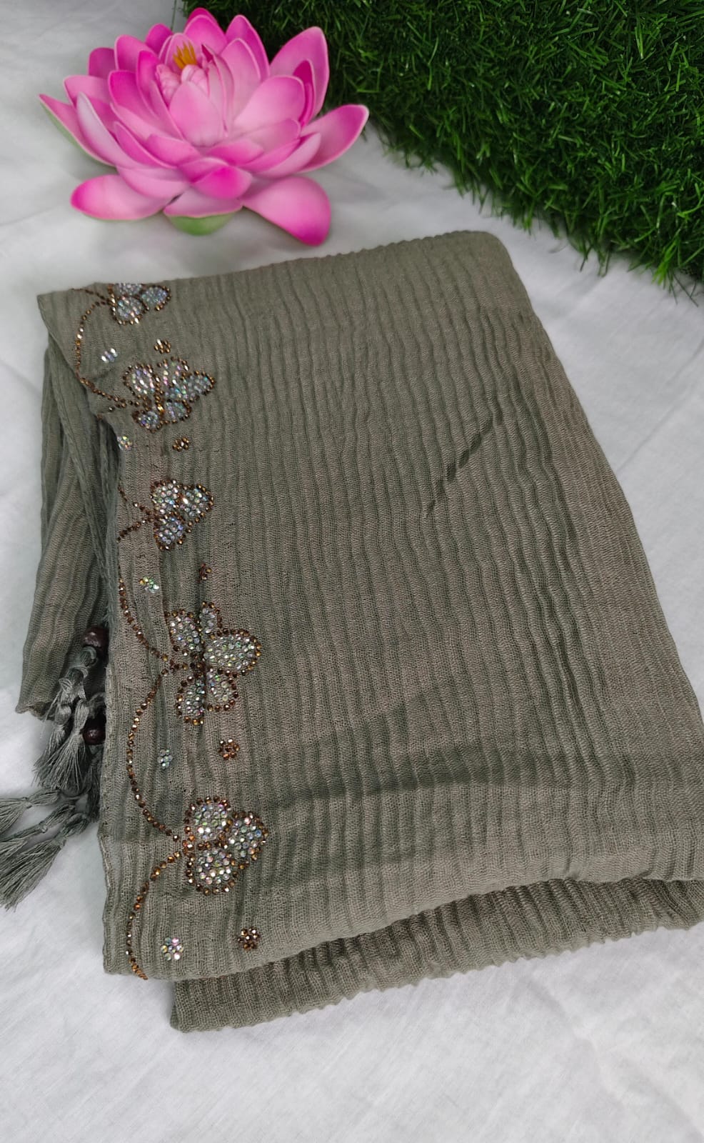 Imported premium cotton pleated hijab