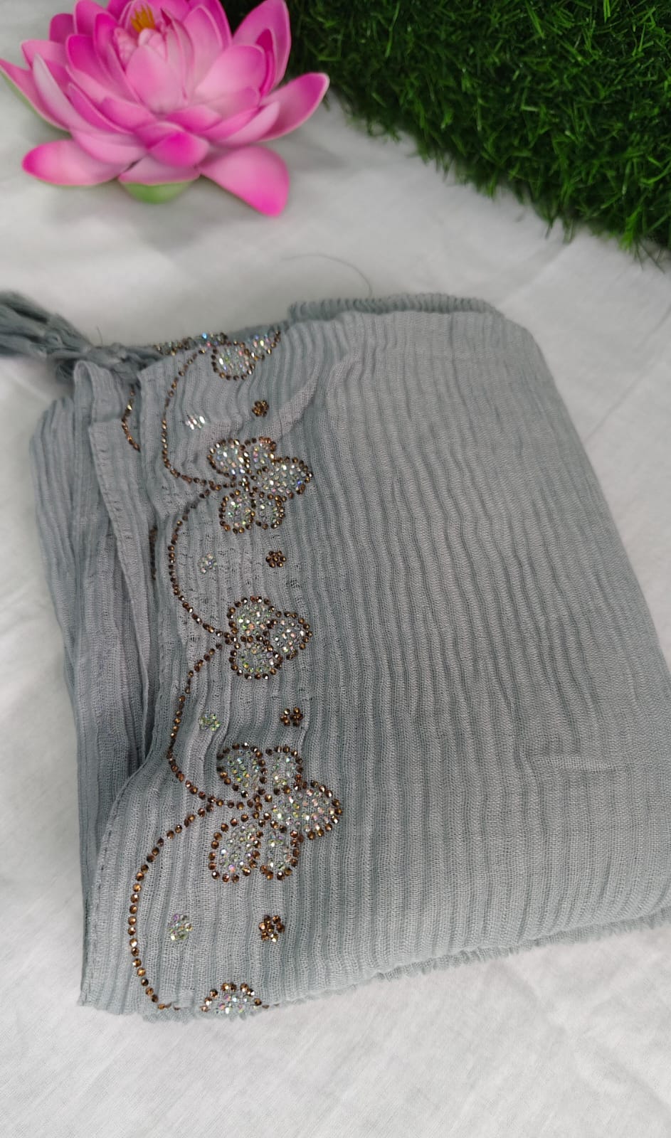 Imported premium cotton pleated hijab