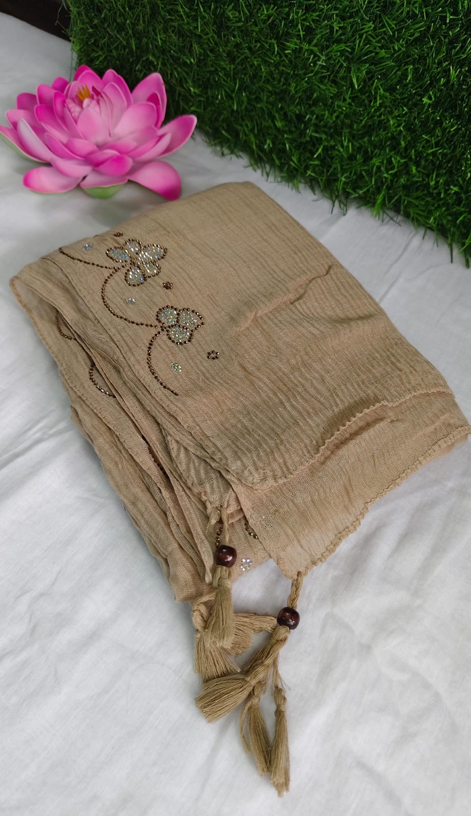 Imported premium cotton pleated hijab