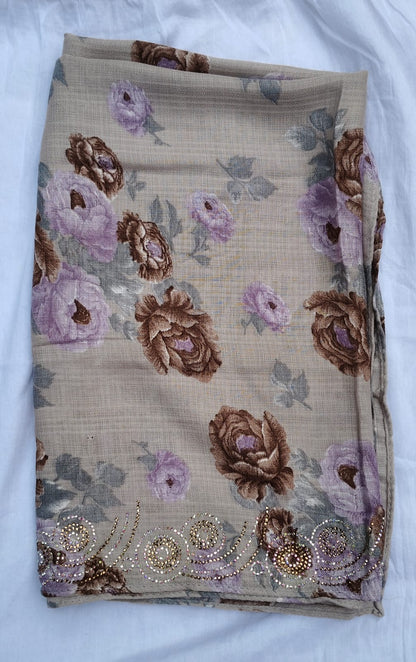 Design - 2 Soft Gentlemen Cotton Floral prints Hijab