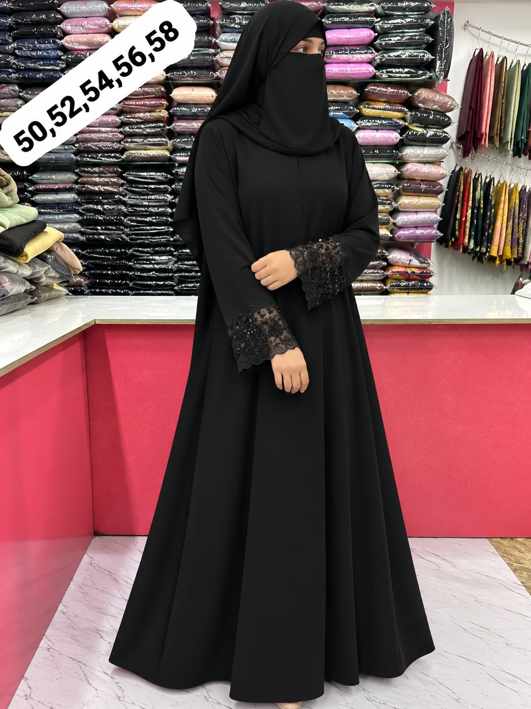 New trending hand model Beautiful net model Abaya