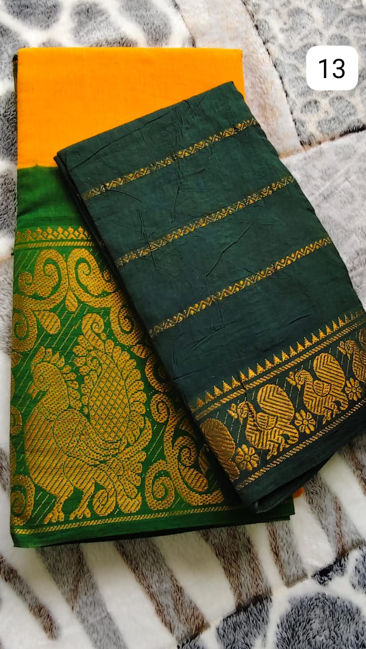 Plain Mayuri cotton saree