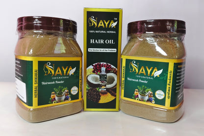 Shikakai 250gram + Shikakai 250 gram  + Hair oil 100 ml