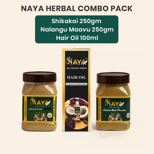 Shikakai 250gm + Nalangu Maavu 250gm + Hair Oil 100ml